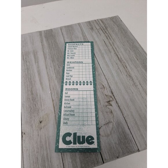 1998 Clue Board Game Replacement Parts Detective Notes - Picture 3 of 3
